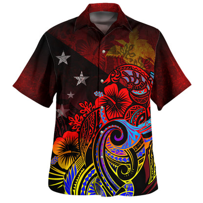 Papua New Guinea Hawaiian Shirt Birds Of Paradise With Flag Color Style