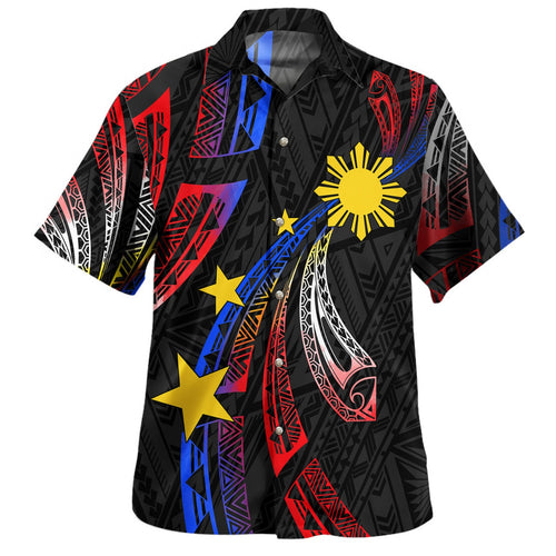 Philippines Filipinos Hawaiian Shirt Tribal Pattern Filipinos Sun