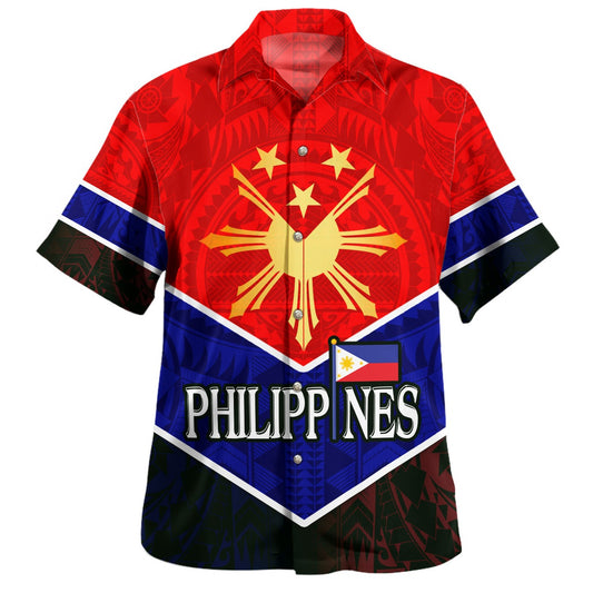 Philippines Filipinos Hawaiian Shirt Sun Filipinos Tribal Flowers Patterns