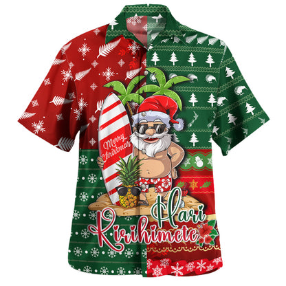 New Zealand Hawaiian Shirt Maori Hari Kirihimete Tropical Xmas Patterns
