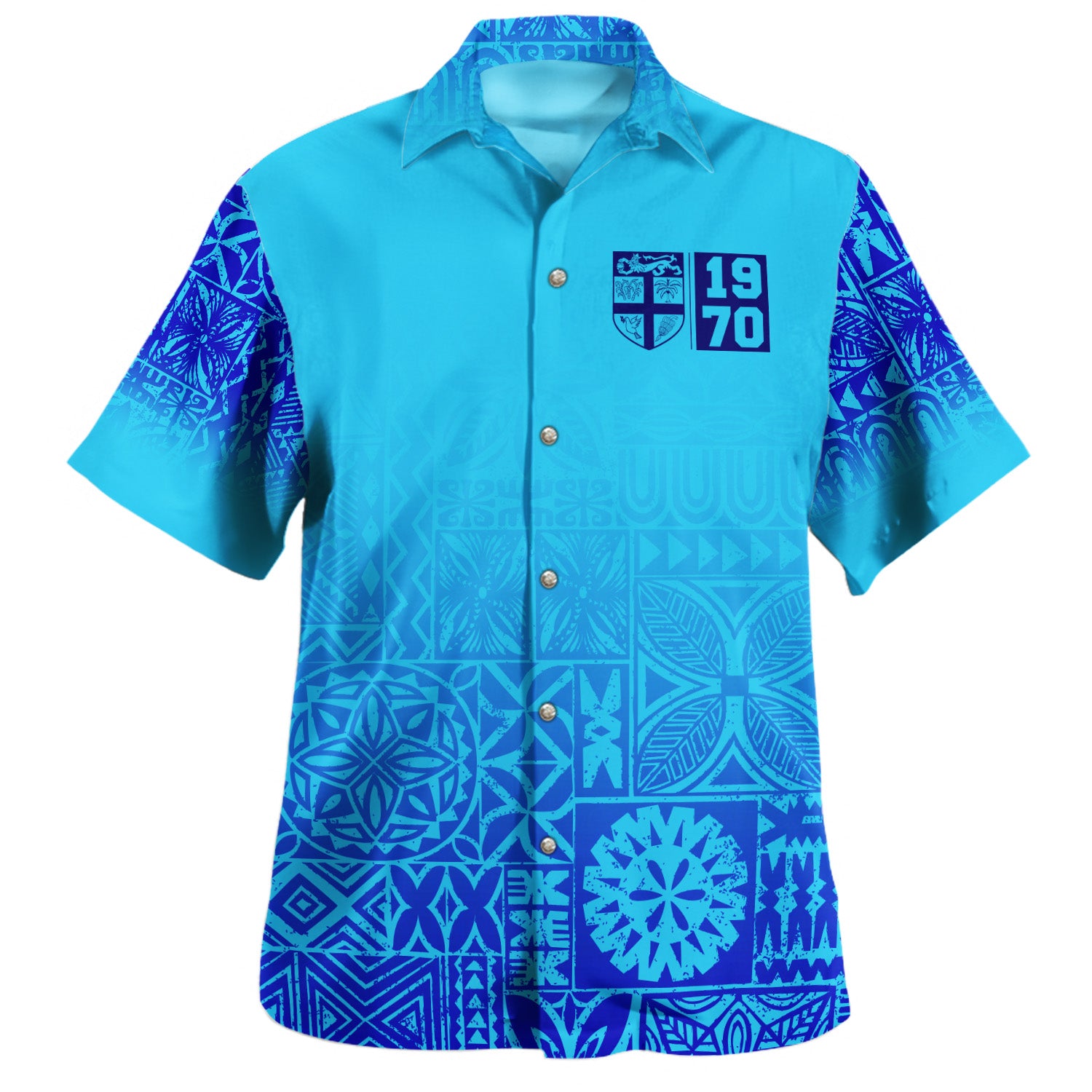 Fiji Hawaiian Shirt Fiji Independence 1970 Tapa Style (Ver 2)