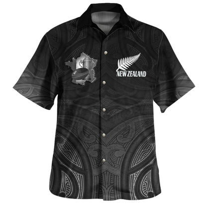 New Zealand Hawaiian Shirt Rugby Ball Style