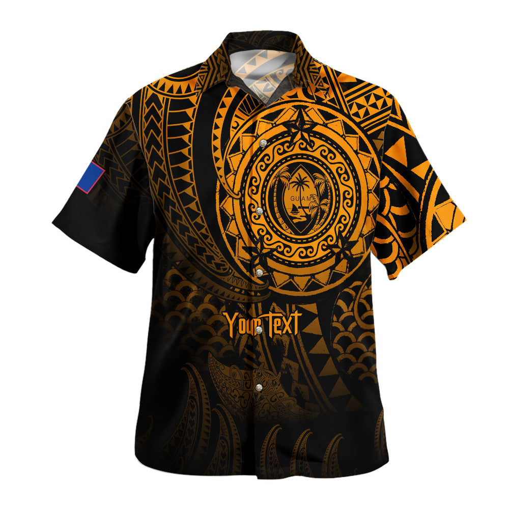 Guam Hawaiian Shirt Pearl Of The Pacific Gold Polynesian Tattau