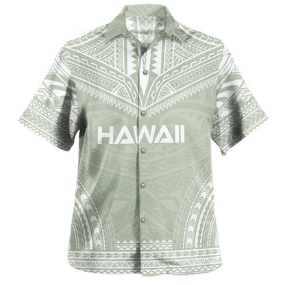 Hawaii Custom Personalised Hawaiian Shirt Chief Tattoo Patterns Style Sage Green