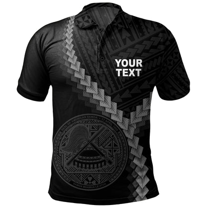American Samoa Polo Shirt Coat Of Arm Polynesian Tattoo Style