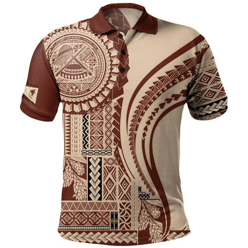 American Samoa Polo Shirt Samoan Siapo Brown Design