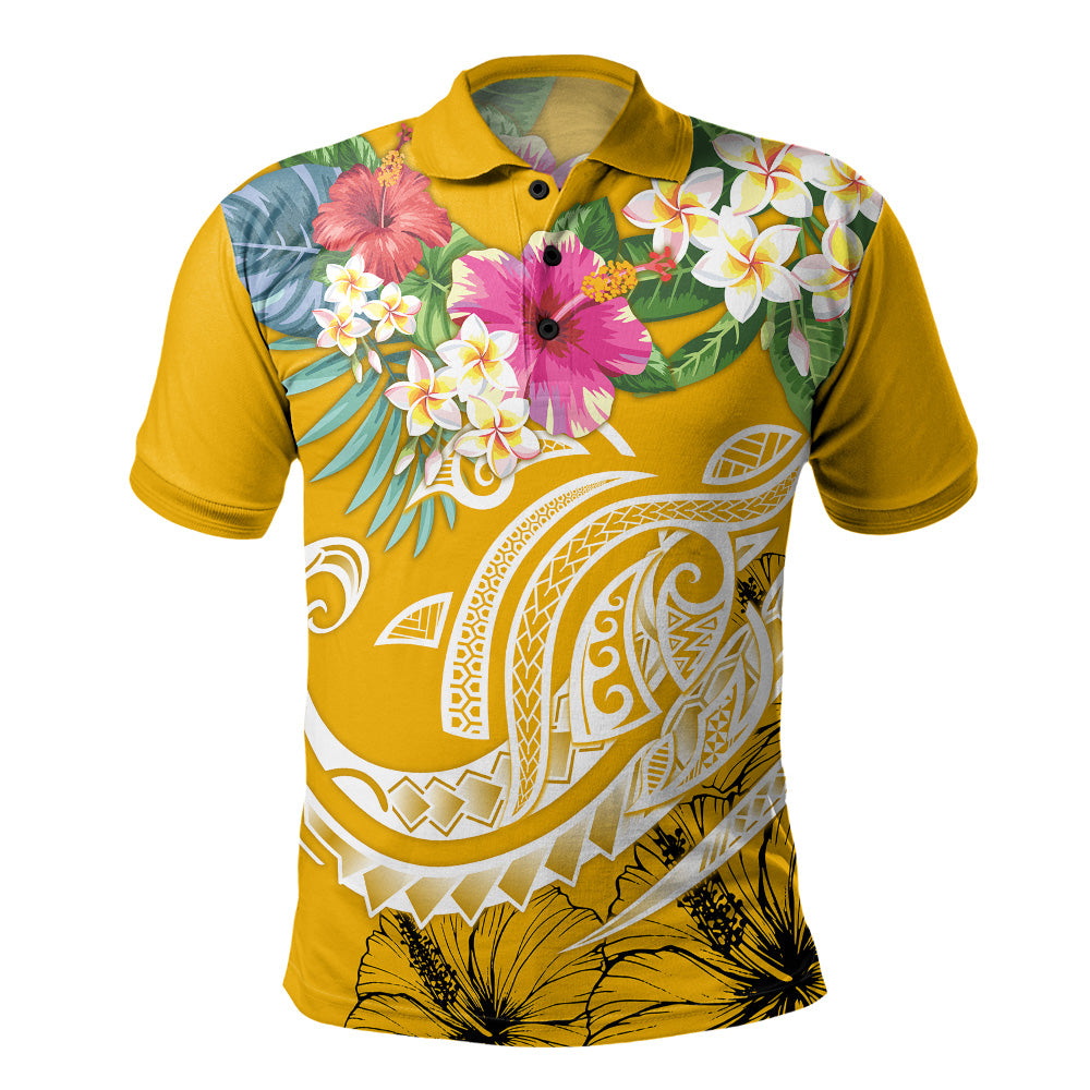 Polynesian Polo Shirt Summer Plumeria