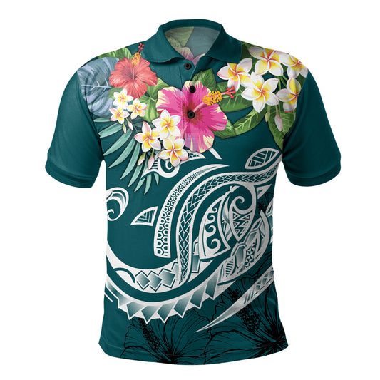 Polynesian Polo Shirt Summer Plumeria