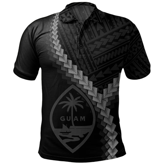 Guam Polo Shirt Coat Of Arm Polynesian Tattoo Style