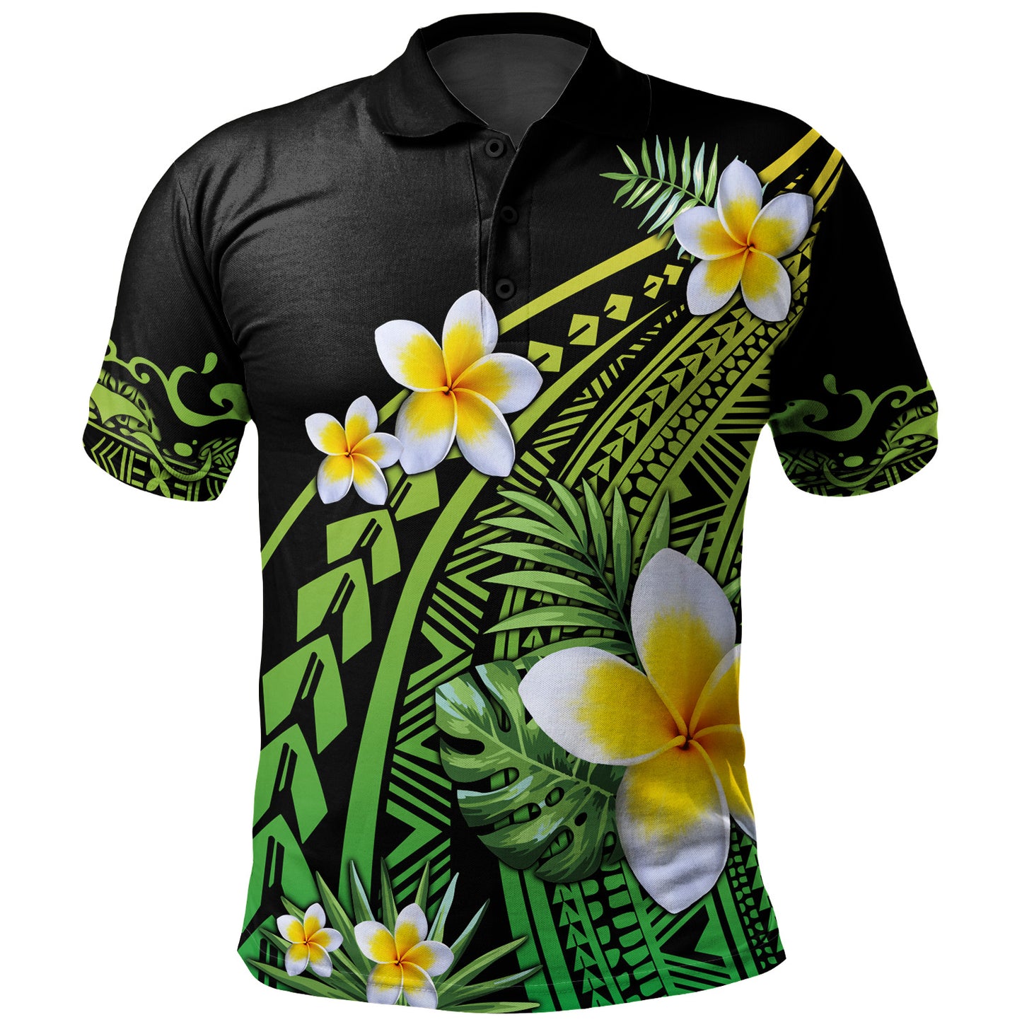 Hawaii Polo Shirt Plumeria Polynesian Pattern