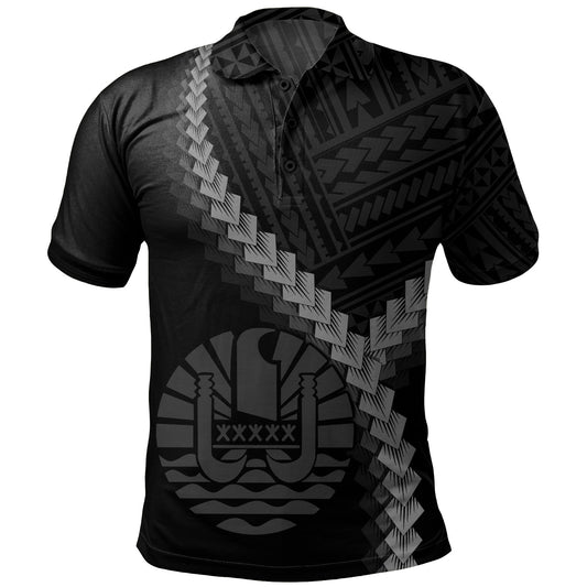 Tahiti Polo Shirt Coat Of Arm Polynesian Tattoo Style