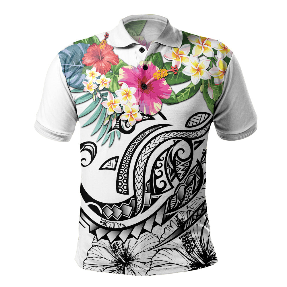 Polynesian Polo Shirt Summer Plumeria