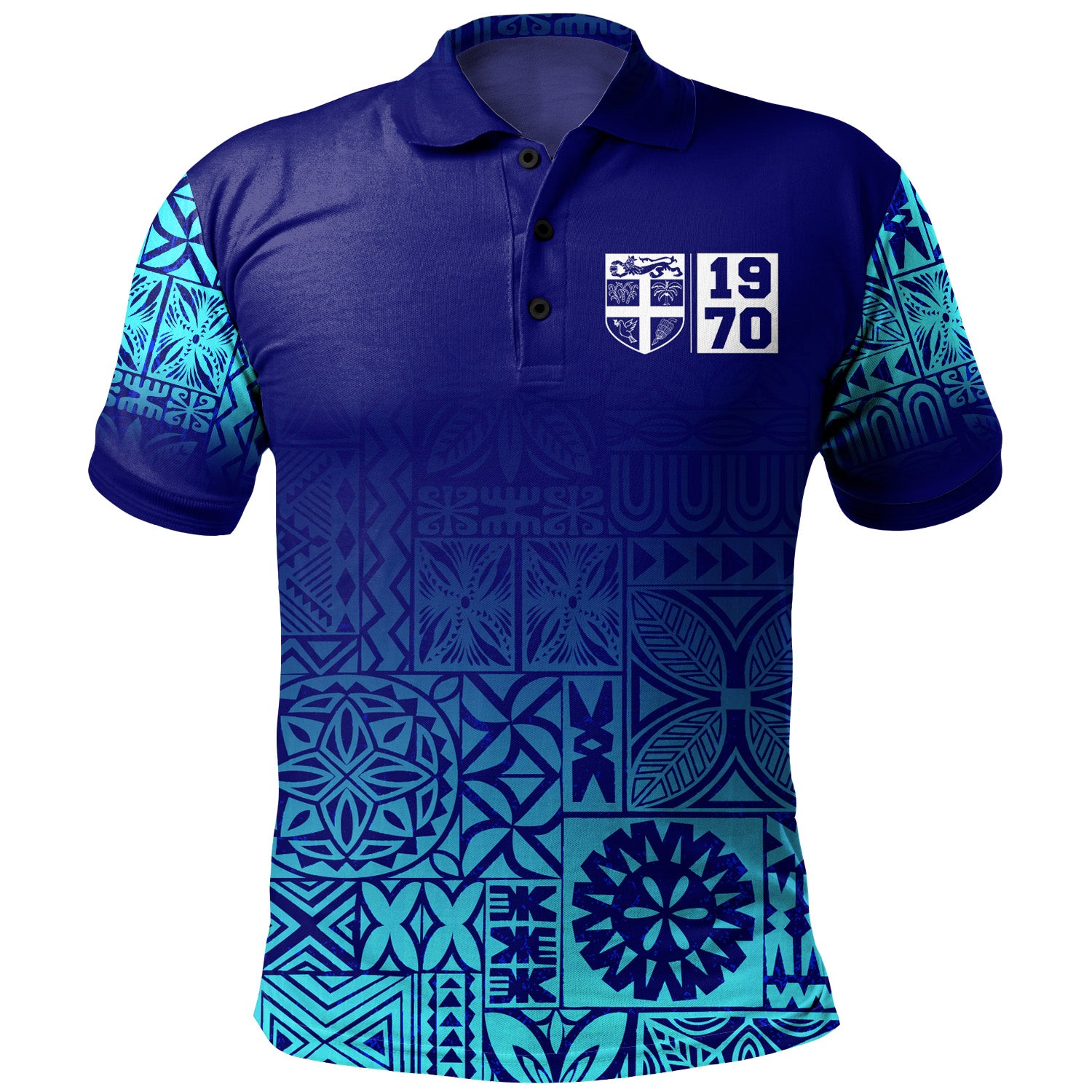 Fiji Polo Shirt Fiji Independence 1970 Tapa Style