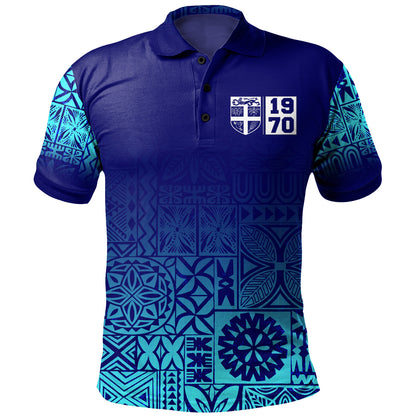 Fiji Polo Shirt Fiji Independence 1970 Tapa Style