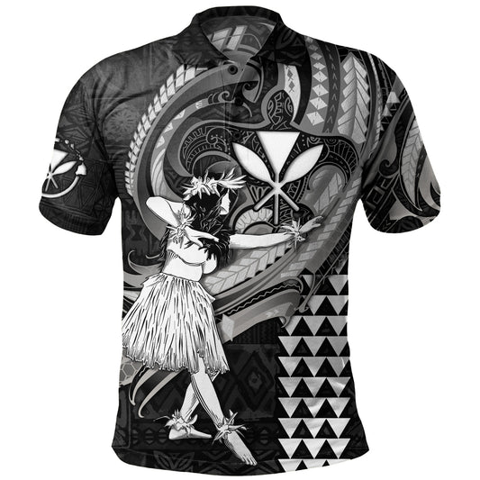 Hawaii Polo Shirt Kanaka Maoli Hula Girls Polynesian Traditional Tattoo