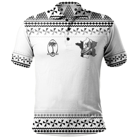 Fiji Polo Shirt Rugby Ball Tapa Patterns