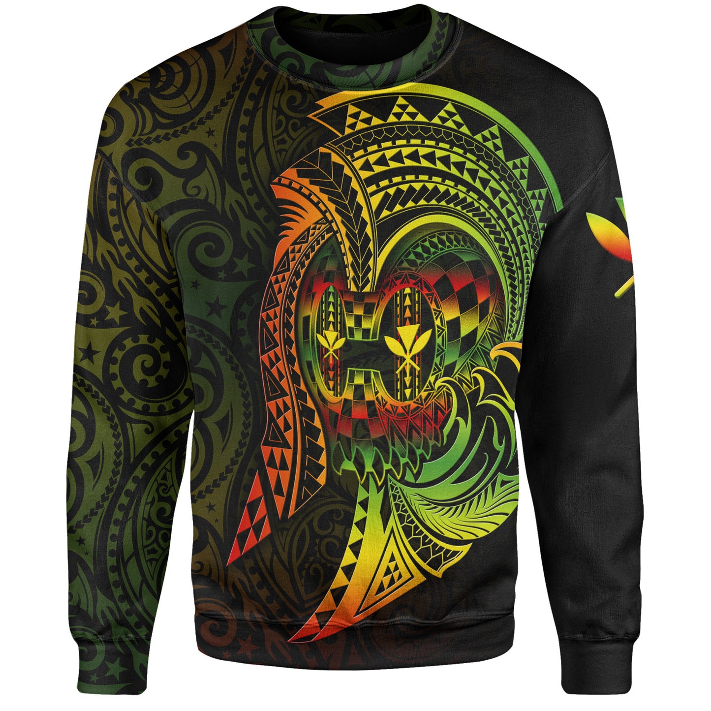 Hawaii Sweatshirt Custom Personalised Reggae Kanaka Warrior