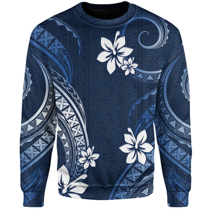 Hawaii Sweatshirt Polynesian Pattern Plumeria
