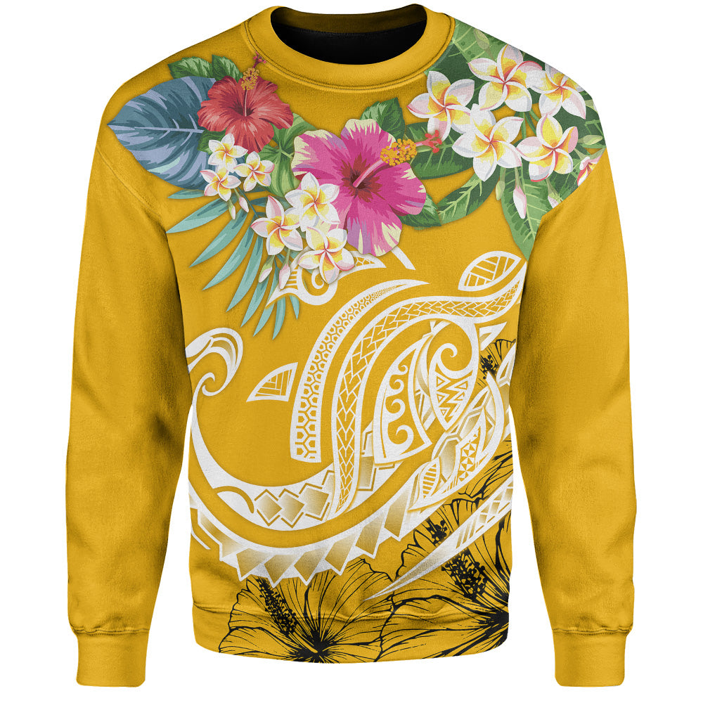 Polynesian Sweatshirt Summer Plumeria