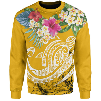 Polynesian Sweatshirt Summer Plumeria