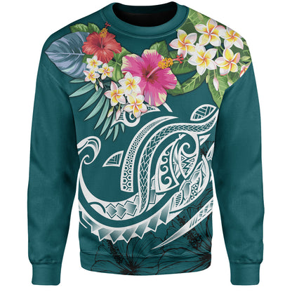 Polynesian Sweatshirt Summer Plumeria