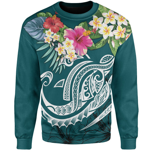 Polynesian Sweatshirt Summer Plumeria