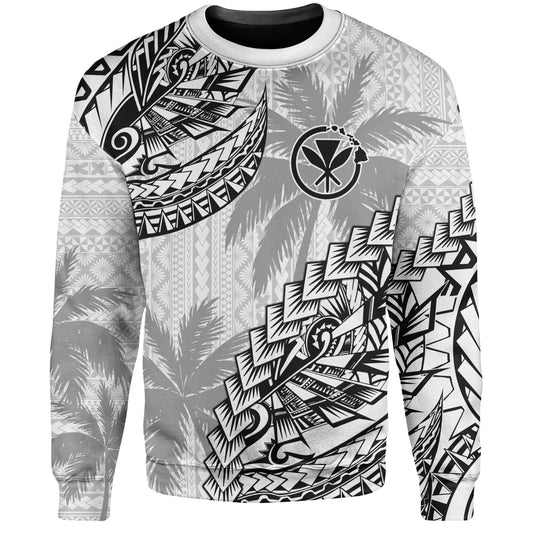 Hawaii Sweatshirt Custom Personalised Polynesian Pattern Palm Tree
