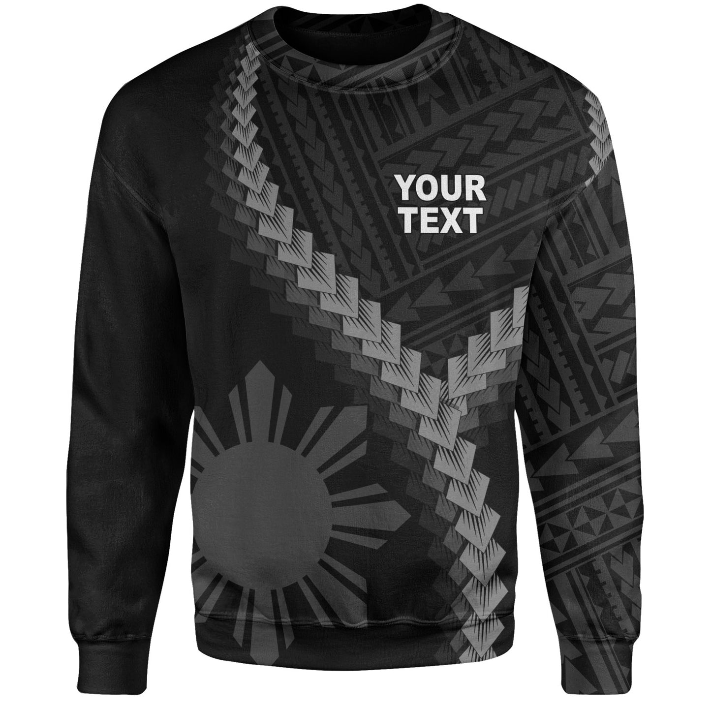 Philippines Filipinos Sweatshirt Filipinos Sun Polynesian Tattoo Style