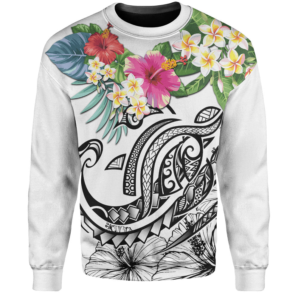 Polynesian Sweatshirt Summer Plumeria