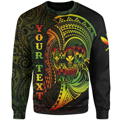 Hawaii Sweatshirt Custom Personalised Reggae Kanaka Warrior