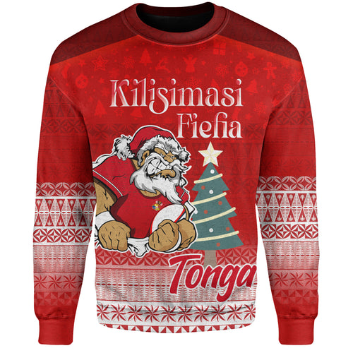 Tonga Sweatshirt Kilisimasi Fiefia Rugby Santa Style