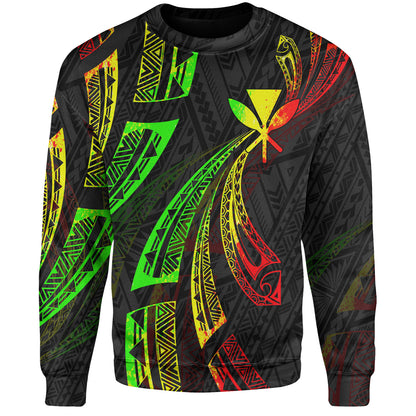 Hawaii Sweatshirt Kanaka Maoli Polynesian Pattern Reggae Color