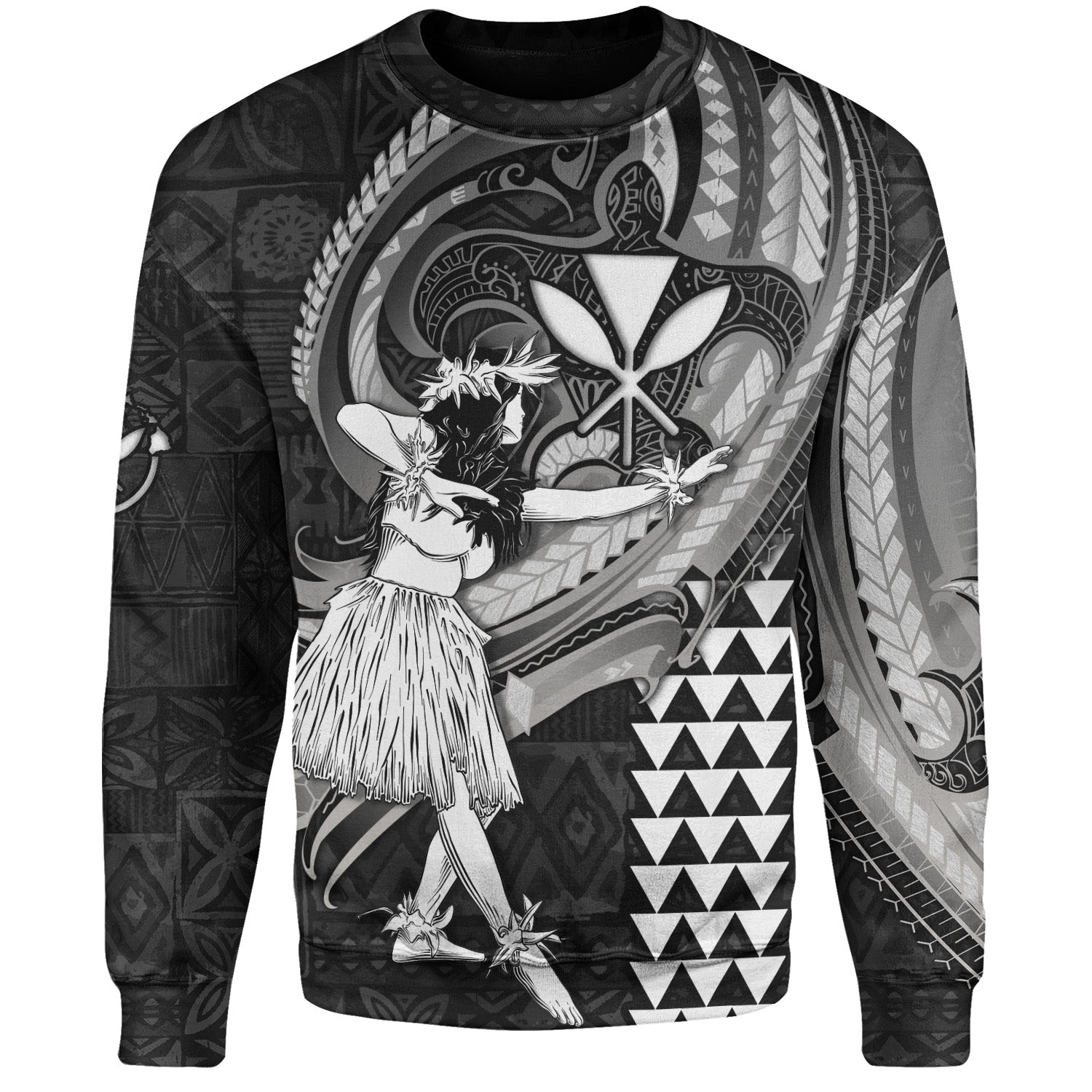 Hawaii Sweatshirt Kanaka Maoli Hula Girls Polynesian Traditional Tattoo
