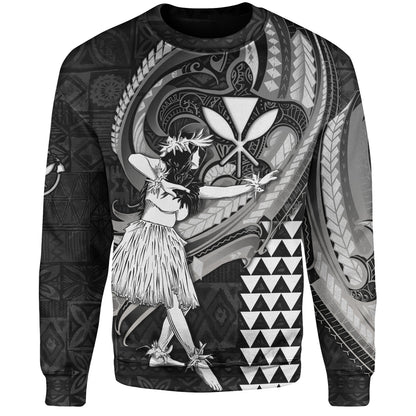 Hawaii Sweatshirt Kanaka Maoli Hula Girls Polynesian Traditional Tattoo