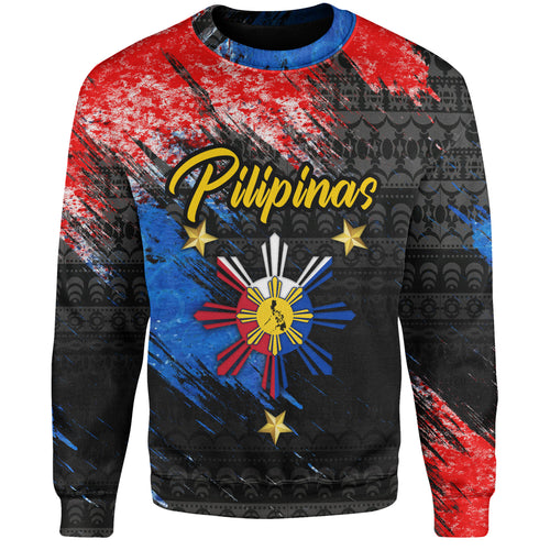 Philippines Filipinos Sweatshirt Pilipinas Sun Grunge Style