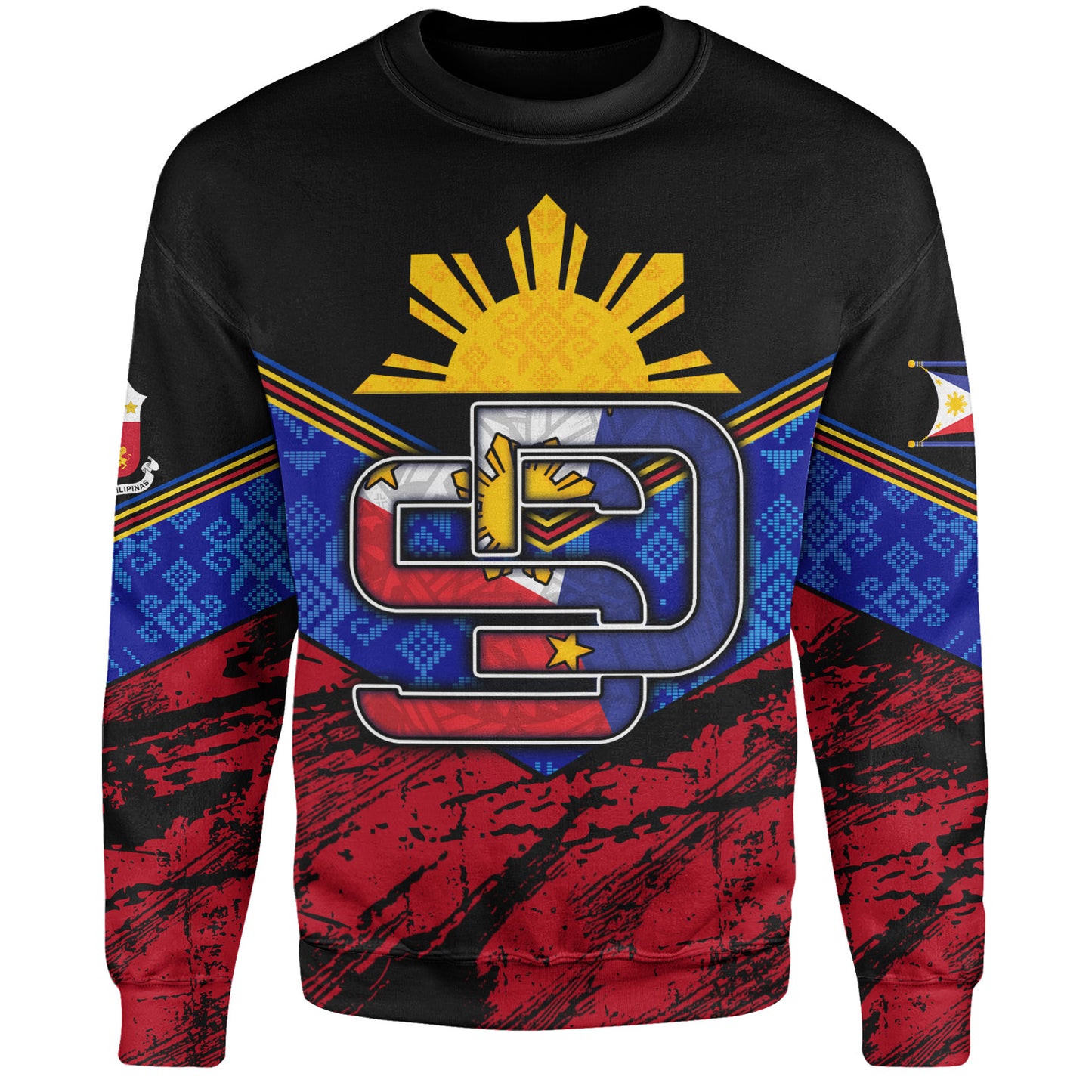 Philippines Filipinos Sweatshirt San Diego Filipino Grunge Brush Stroke Style