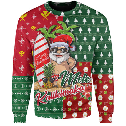 Hawaii Sweatshirt Mele Kalikimaka Hawaii Christmas Patterns