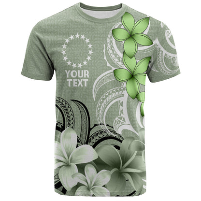 Cook Islands T-Shirt Custom Personalised Floral Spirit Sage Green