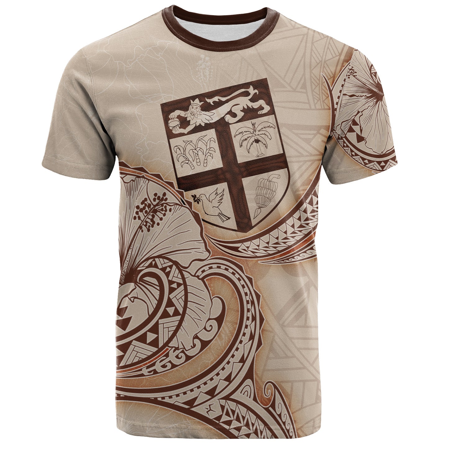 Fiji T-Shirt Hibiscus Flowers Vintage Style