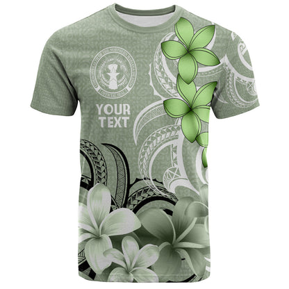 Northern Mariana Islands T-Shirt Custom Personalised Floral Spirit Sage Green