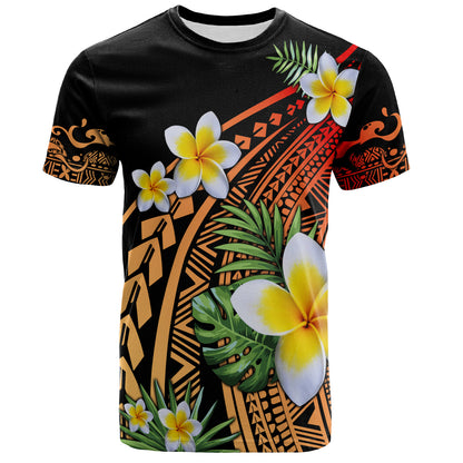 Hawaii T-Shirt Plumeria Polynesian Pattern