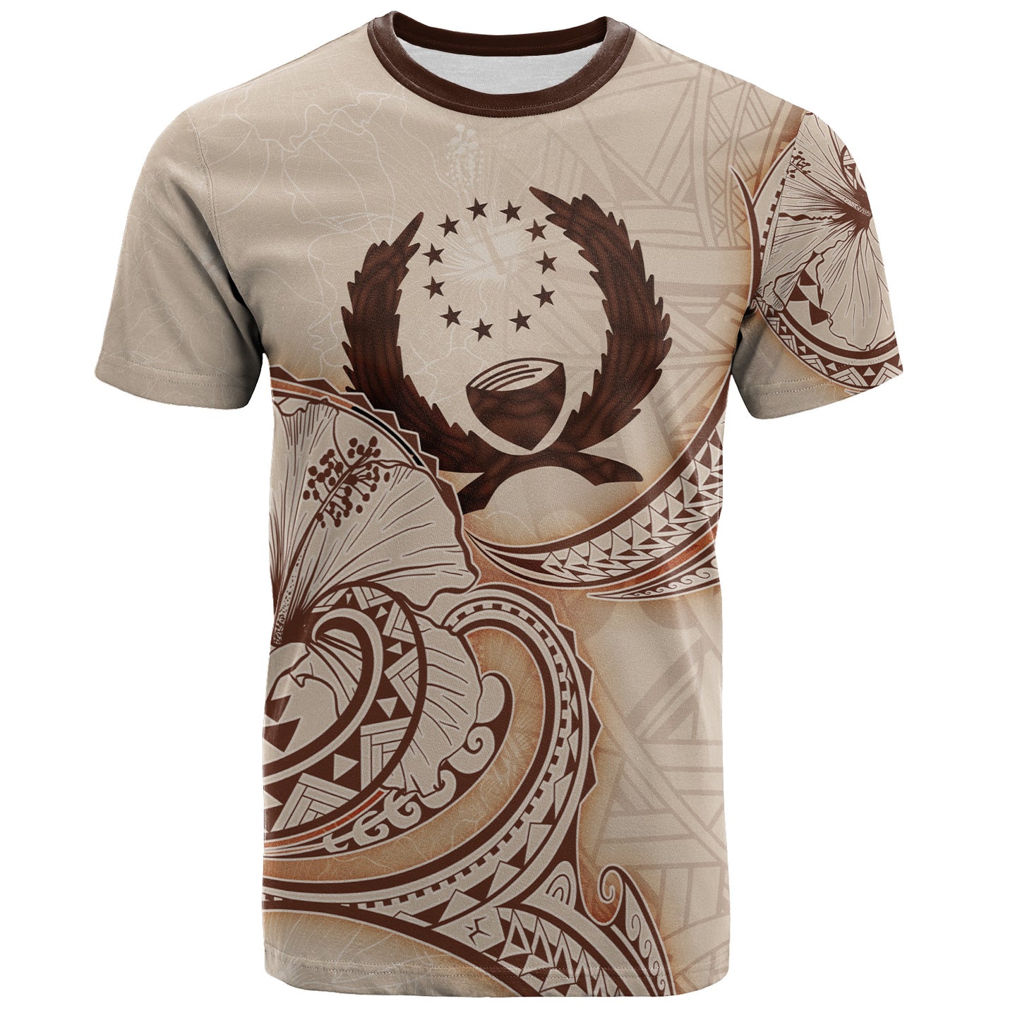 Pohnpei State T-Shirt Hibiscus Flowers Vintage Style