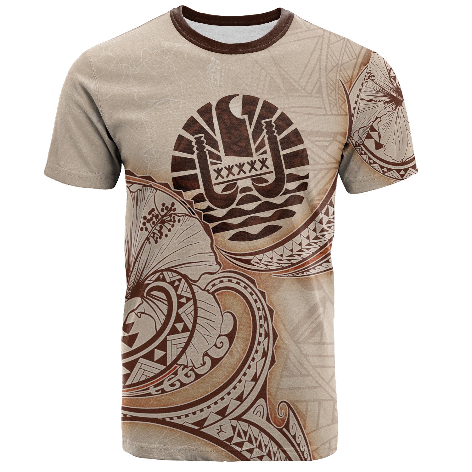 Tahiti T-Shirt Hibiscus Flowers Vintage Style