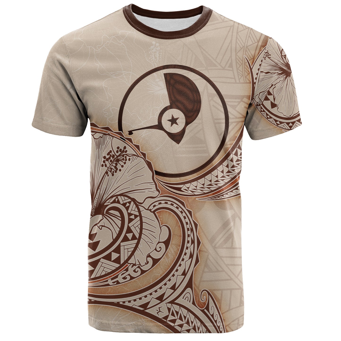 Yap State T-Shirt Hibiscus Flowers Vintage Style