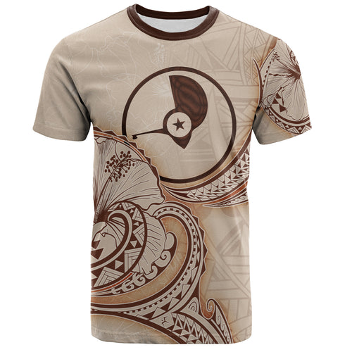 Yap State T-Shirt Hibiscus Flowers Vintage Style