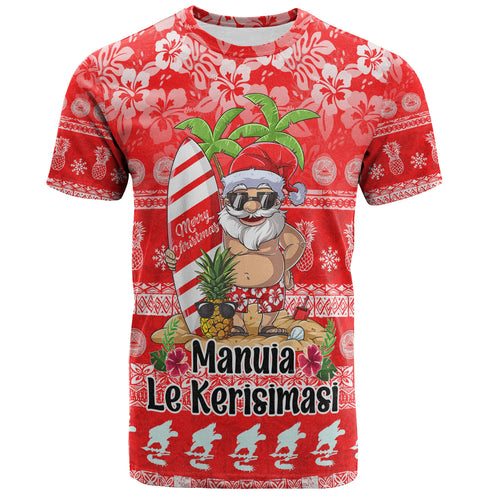 American Samoa T-Shirt Manuia Le Kerisimasi Tropical Xmas Patterns