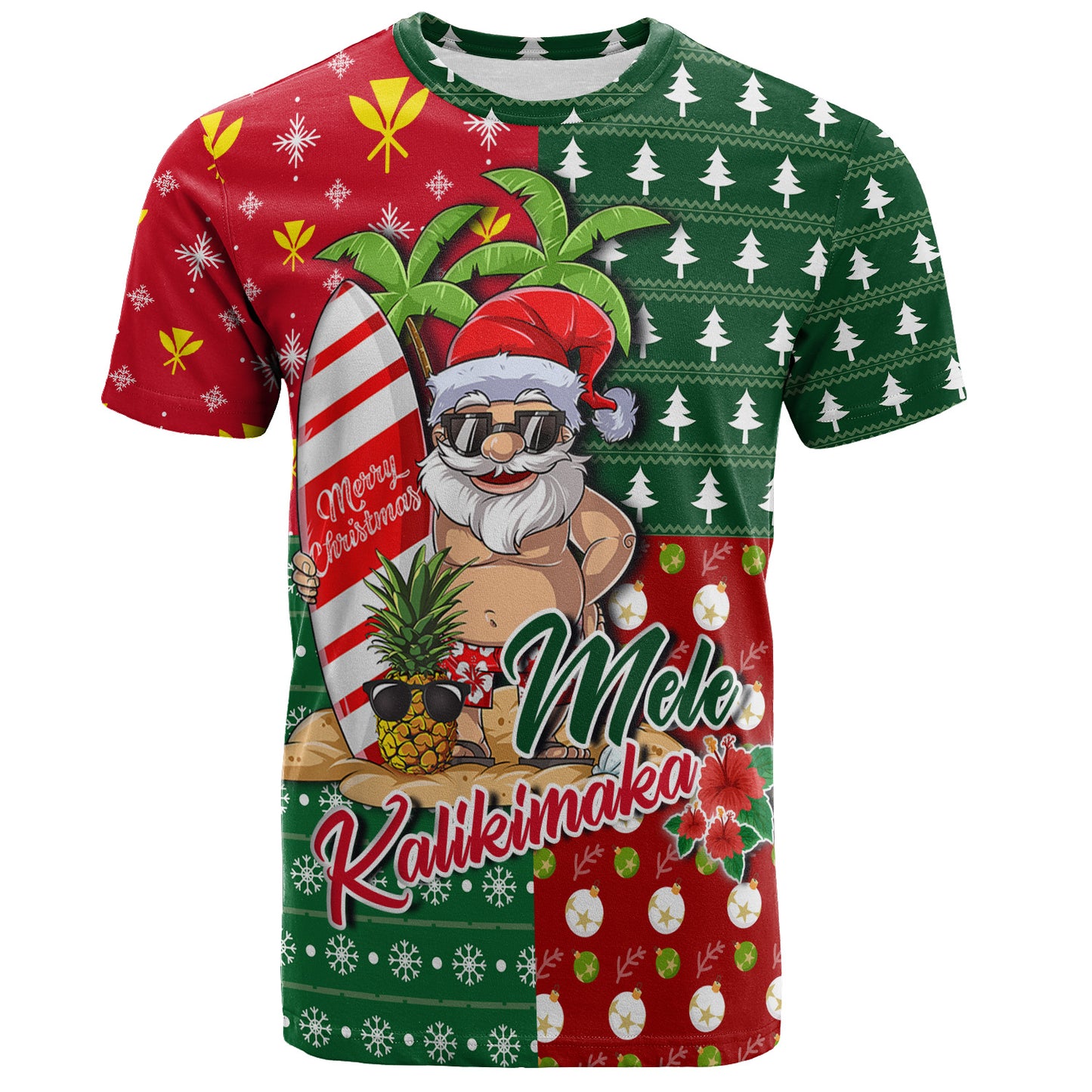 Hawaii T-Shirt Mele Kalikimaka Hawaii Christmas Patterns