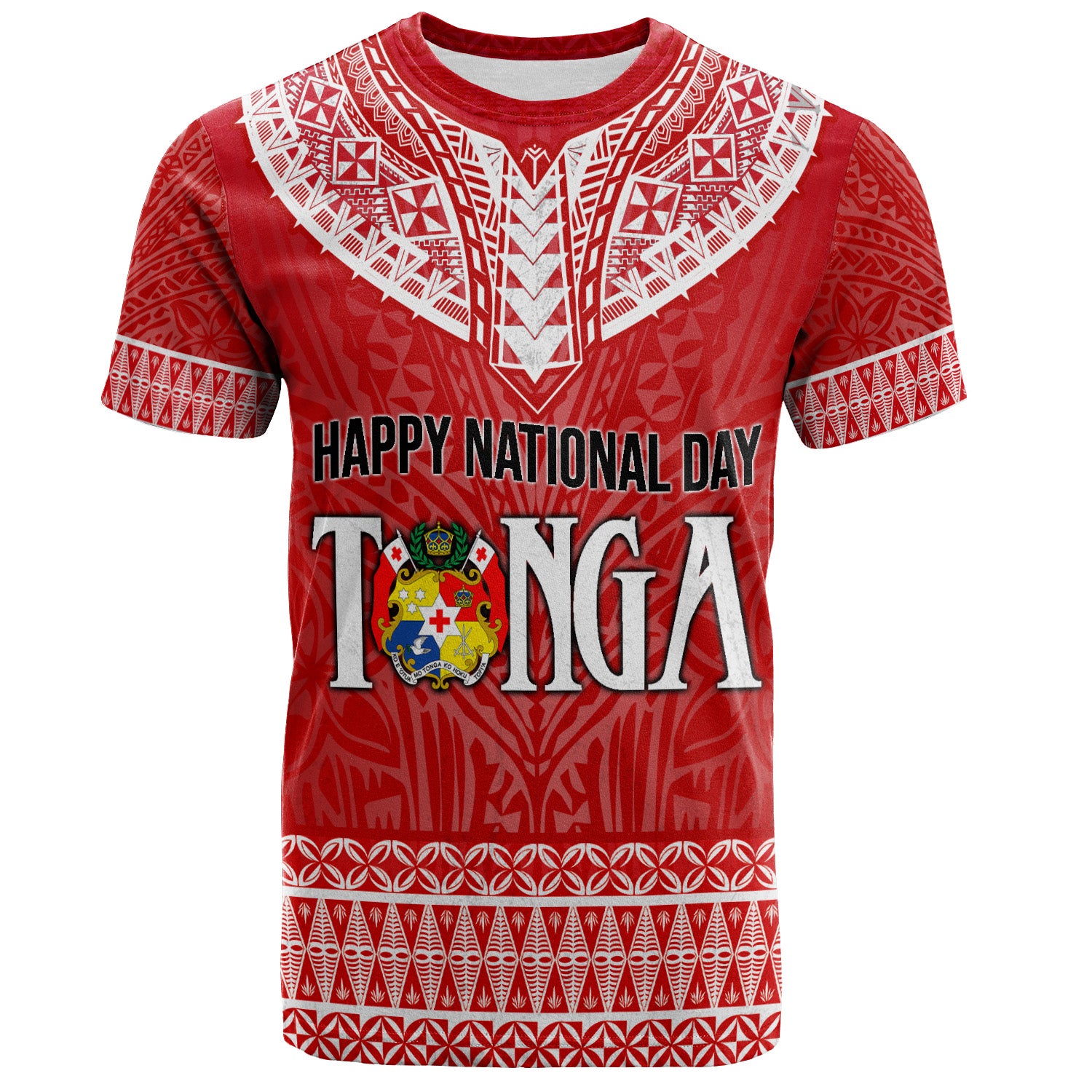 Tonga Custom Personalised T-Shirt Happy National Day