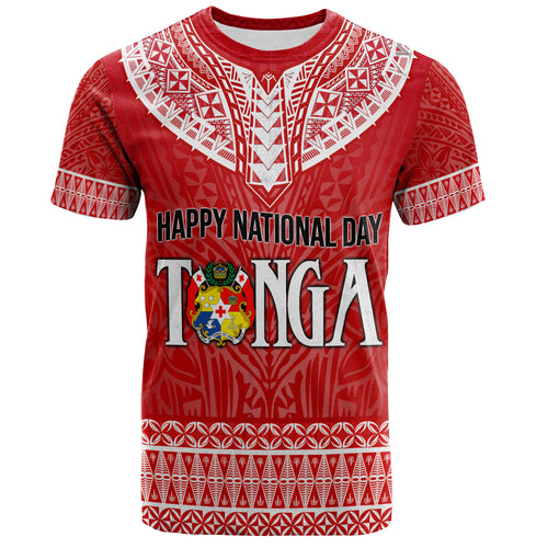 Tonga Custom Personalised T-Shirt Happy National Day