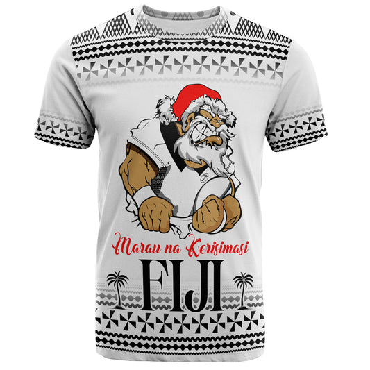 Fiji T-Shirt Marau na Kerisimasi Rugby Santa Style